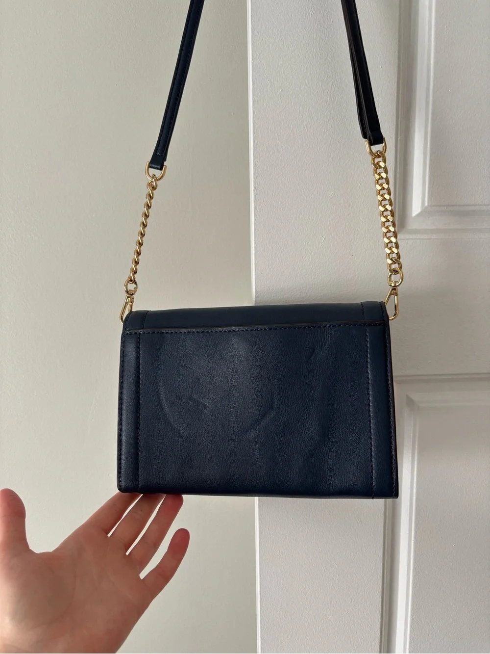 Michael Kors Black Crossbody with Gold Chain Hardware